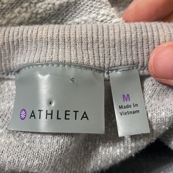 Athleta Castle Peak Crewneck cotton slub sweatshirt in Heather grey size M - Picture 9 of 13